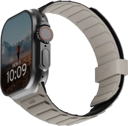 Silikonski pašček Pathfinder z magnetom za Apple Watch 42/44/45/46/49 mm, črno-siv