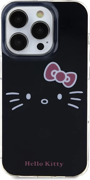 Ovitek za telefon Hello Kitty IML Kitty Face za iPhone 14 Pro, črn