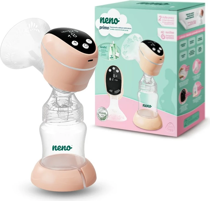 Električna prsna črpalka neno Primo, 150 ml, LCD, breskev