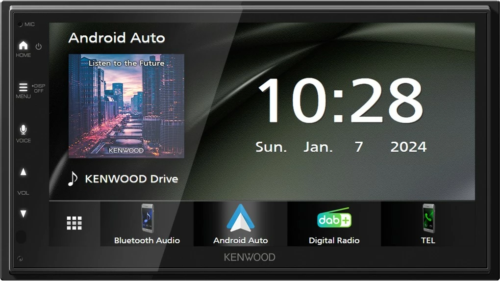 Multimedijski radio Kenwood DMX5023DAB, 6,8 in, Bluetooth, Android Auto, Apple CarPlay, črn
