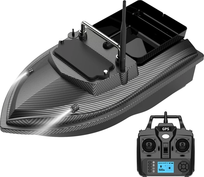 Čoln za vabljenje s GPS Flytec V060, 12000 mAh, nosilnost 2 kg, domet 500 m, črn