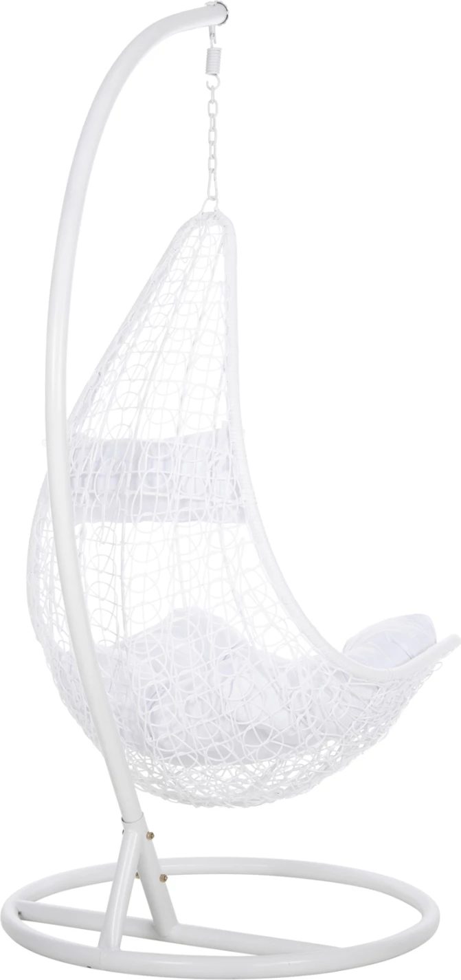 Viseče gnezdo MILLIE FH5996.03 kovinsko-sintetični ratan in blazine v beli barvi Φ95x195Hcm