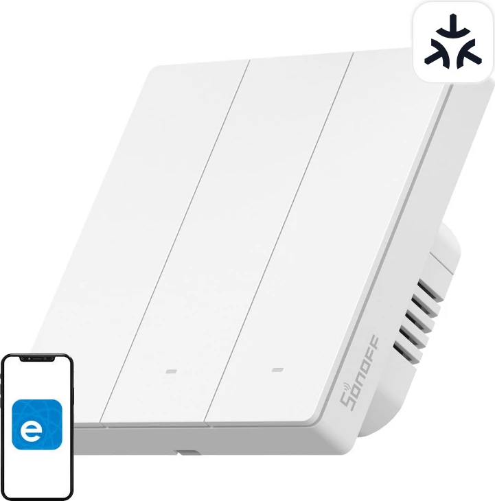 Pametno stikalo Sonoff M5-3C-86W, 3-kanalno, belo