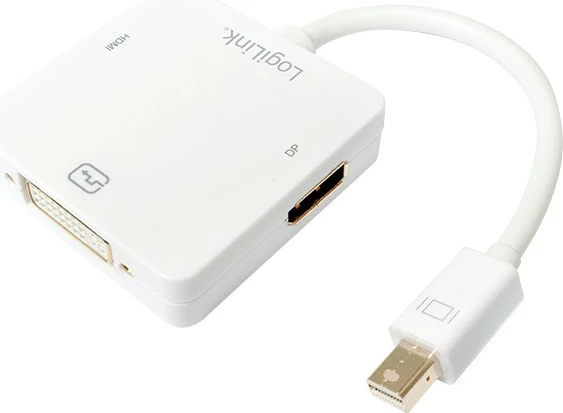 Adapter Mini DisplayPort na HDMI/DVI/DisplayPort LogiLink CV0045A, 0,15 m, bel