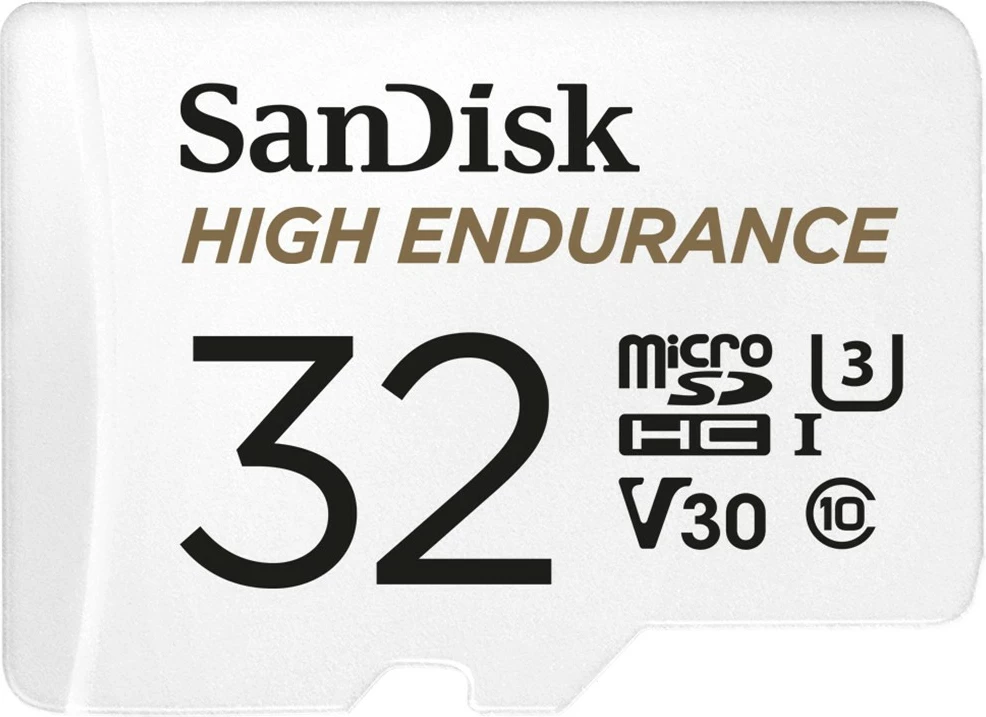 Visoko zmogljiva kartica MicroSDHC Sandisk High Endurance, 32 GB, Class 10, UHS-I, 100 MB/s, bela
