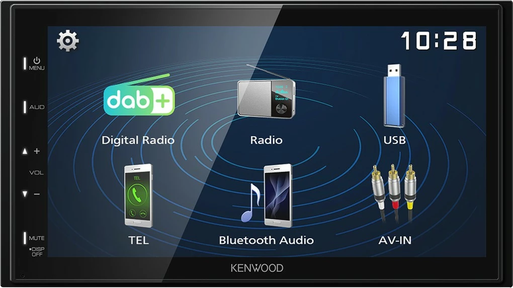 Avtoradio z velikim zaslonom, Kenwood DMX129DAB, Bluetooth, DAB+, USB, zaslon 6,8 in, črn