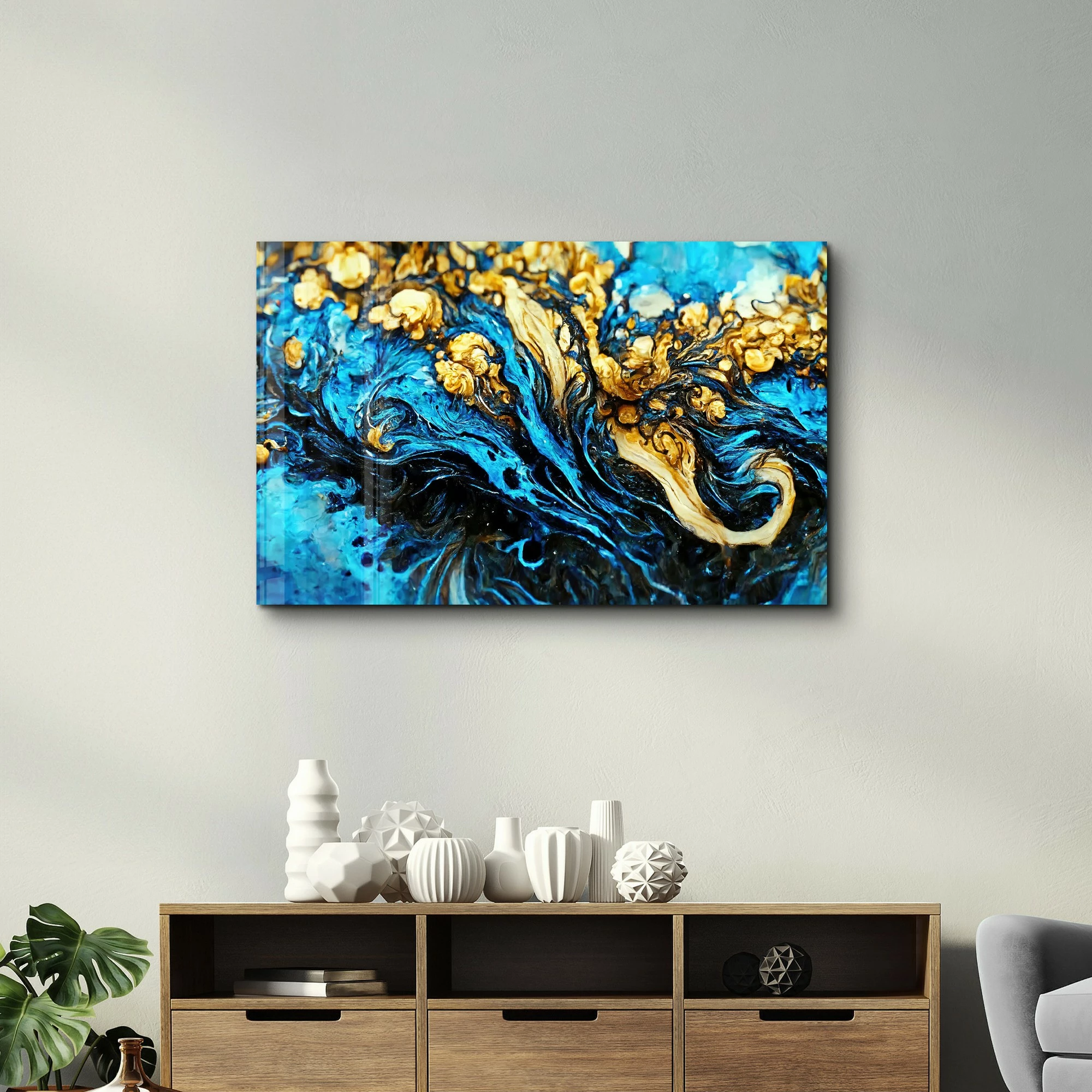 Dekorativna večbarvna slika iz kaljenega stekla, SPR-1338, 70 x 110 cm