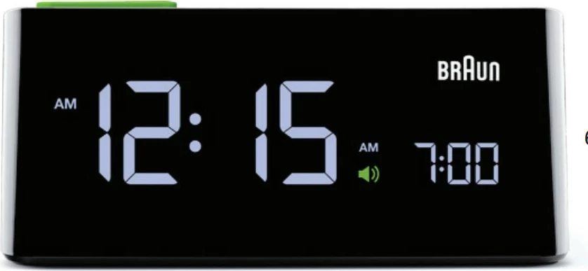 Digitalni alarm, Braun BNC016, LCD, 12/24h, črn