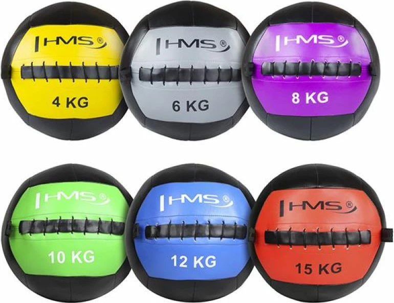 Vadbeni žog HMS Wall Ball, 10 kg, zelena