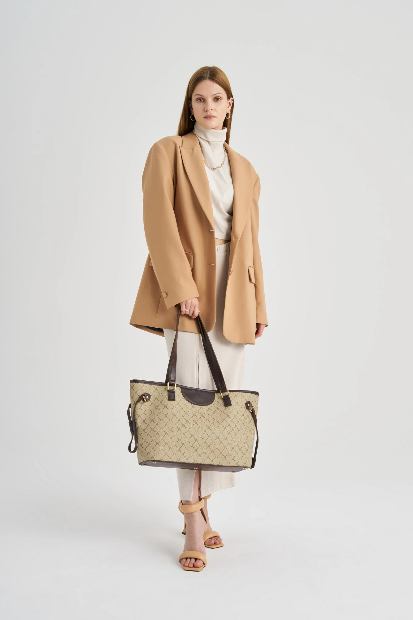 Tote torba krem in rjava Lucky Bees, 355 v2