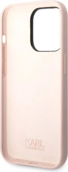 Silikonski ikonični ovitek za iPhone 14 Pro Max, Karl Lagerfeld, roza