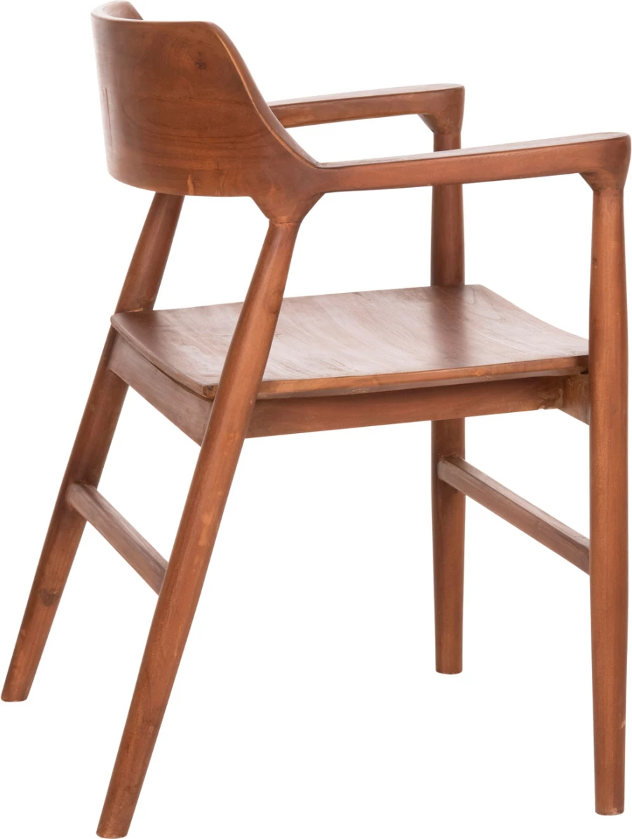 Jedilni stol z nasloni za roke NIONI FH9476.01, les TEAK, barva oreha, 57x53x77 cm