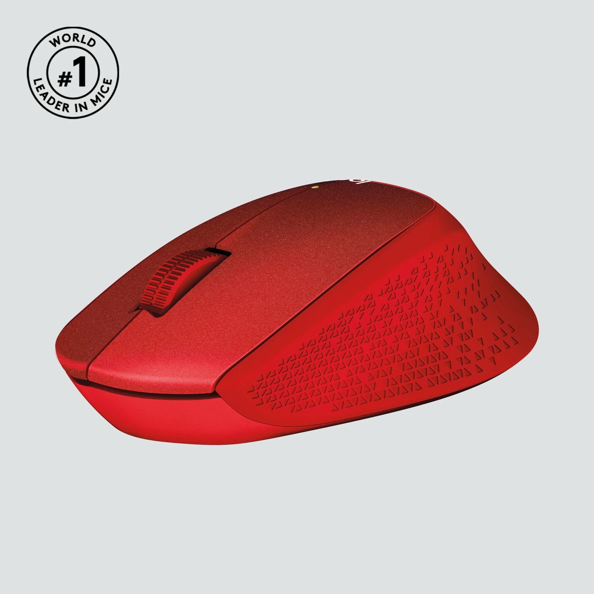 Slišni miš Logitech M330 SILENT PLUS, desnor, mežanik, RF brezžični, 1000 DPI, rdeč