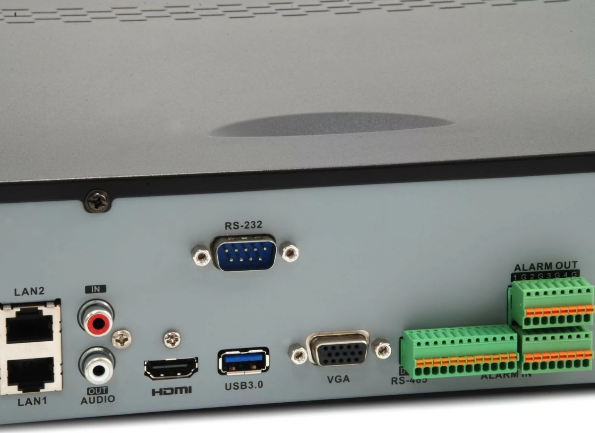 NVR, 4 reže, 32 kanalov, H.265, 3840 x 2160, črn, srebrn LevelOne NVR-1332