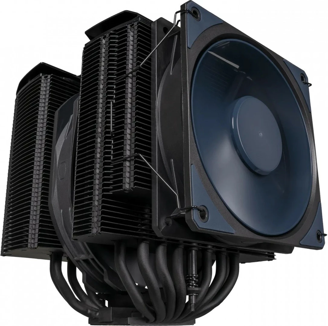 Hlajenje procesorja Cooler Master MasterAir MA824 Stealth, 8 toplotnih cevi, 2 ventilatorja, črn