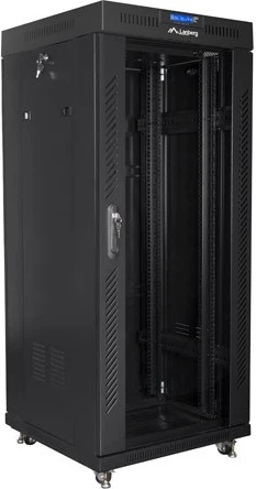 RACK ohišje Lanberg FF01-6627-12BL, 27U, 600x600 mm, črno