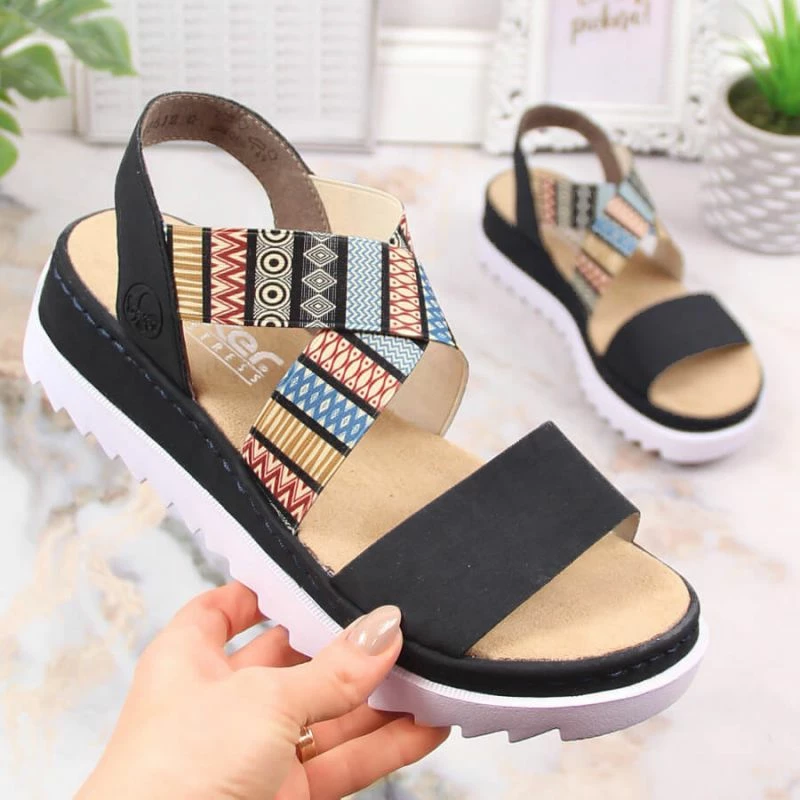 Udobne sandale Rieker, večbarvne