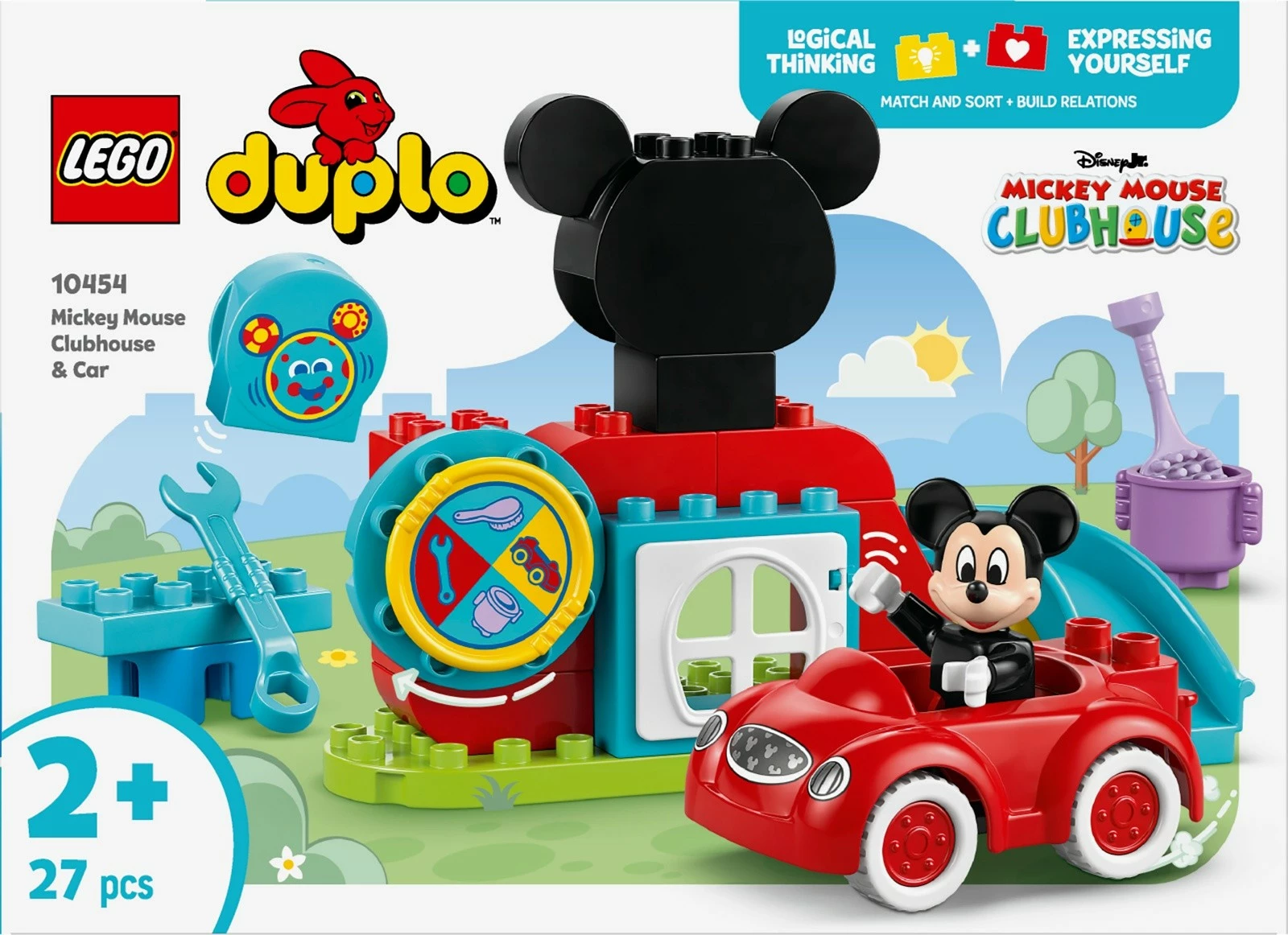 Igralni set za otroke, 27 kosov, plastika - LEGO DUPLO Mickey Mouse Clubhouse & Car 10454