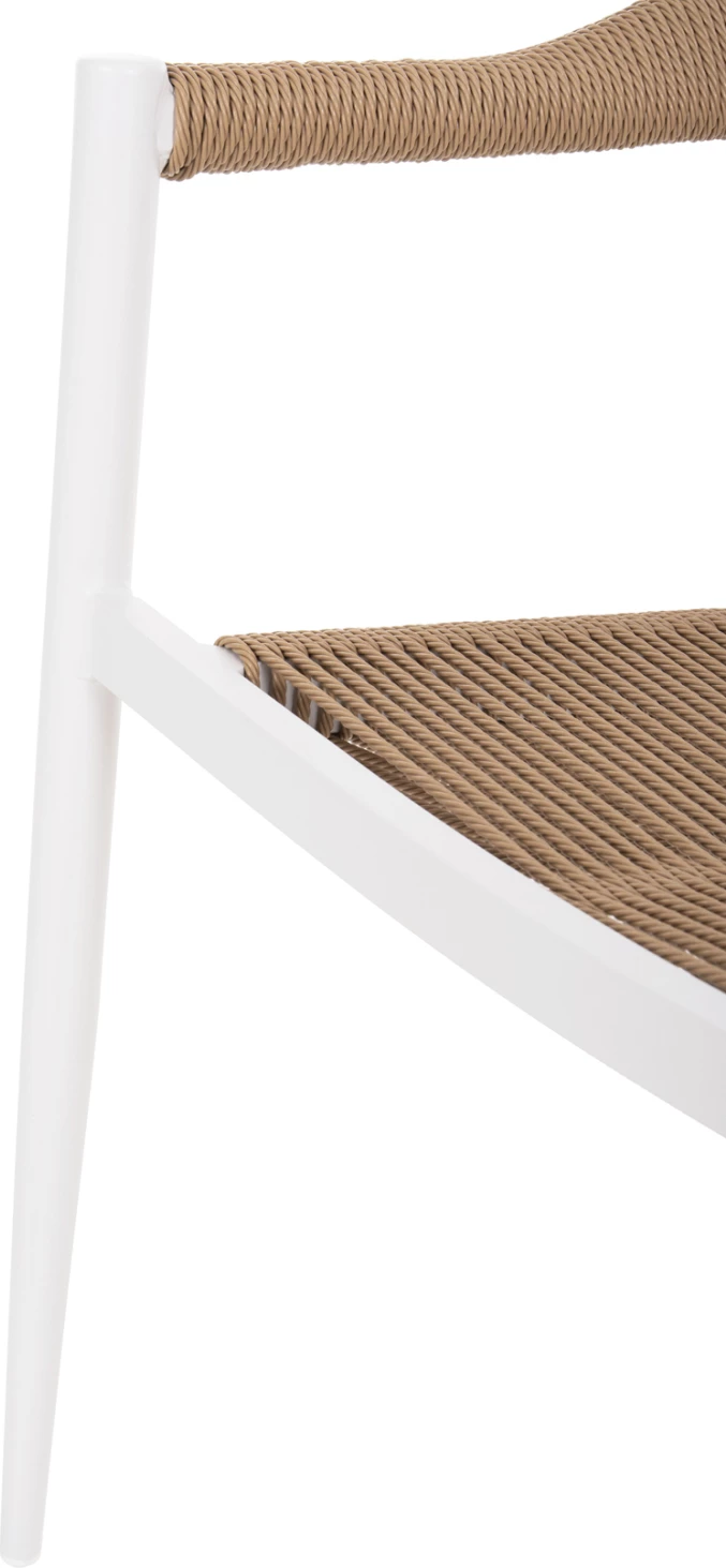 Aluminijasti naslanjač GRET FH5854.01 bel z bež PE ratanom 56x55.5x78H