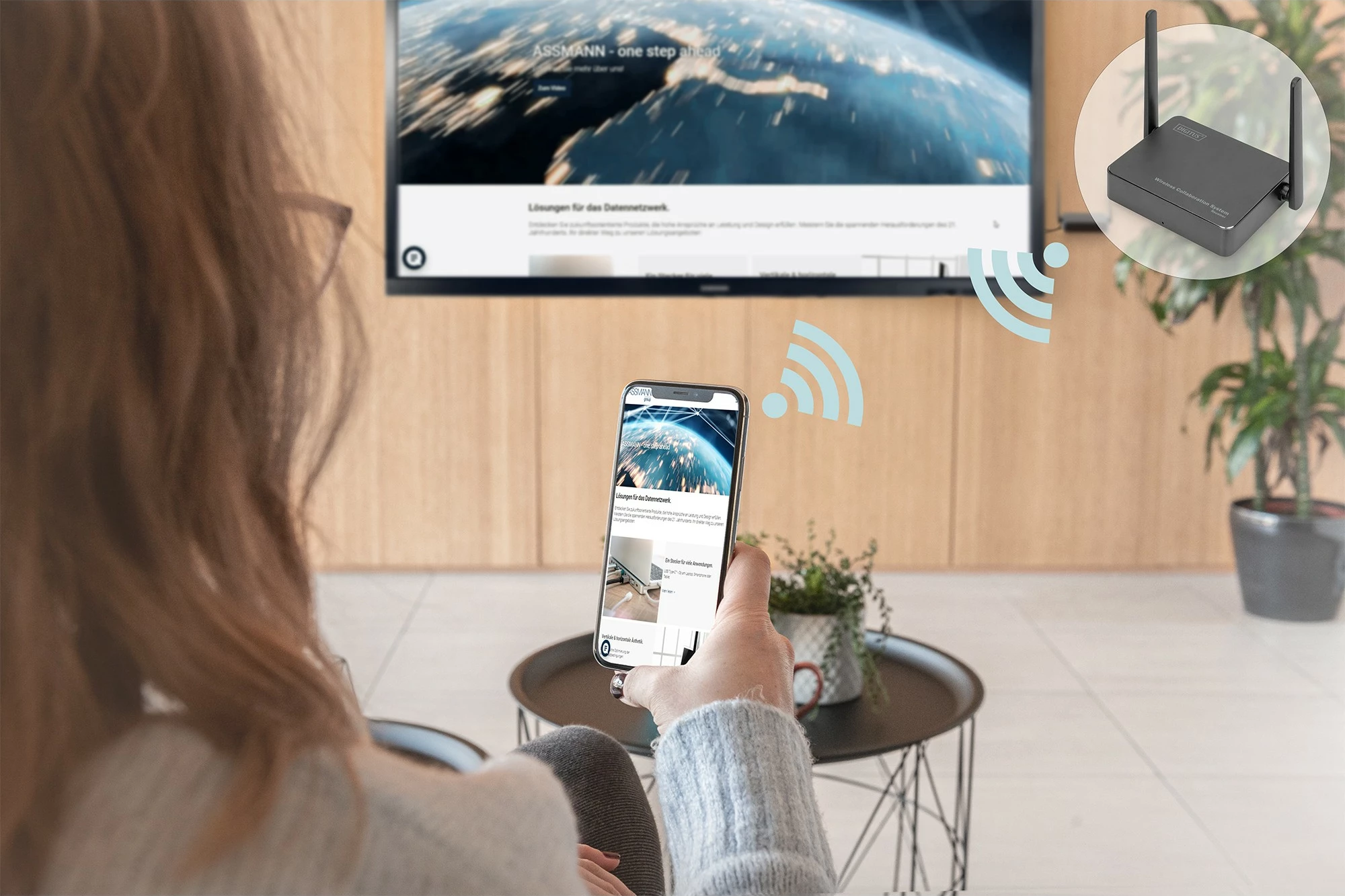 Brezžični sistem za sodelovanje Click & Present Pro Digitus, namizni, HDMI, Wi‑Fi 5, črno/siv