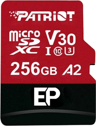 Kartica za pomnilnik 256 GB MicroSDXC, Patriot Memory EP A2, rdeča