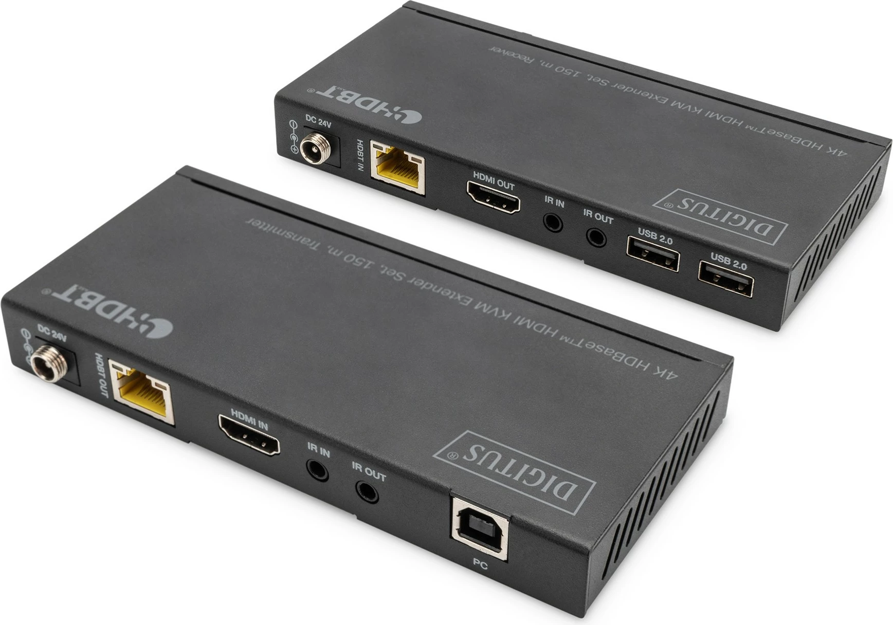 HDMI KVM podaljšek 4K HDBaseT Set 150 m, Digitus, črn