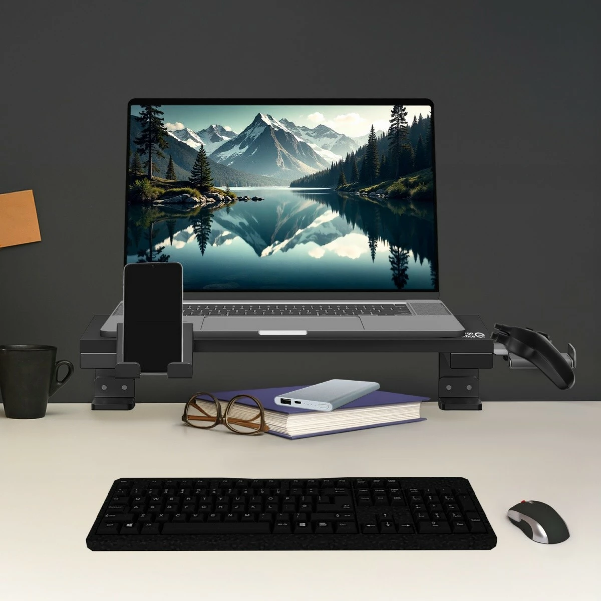 Stojalo za prenosnik Ergo Office ER-303 B, za mizo, črno