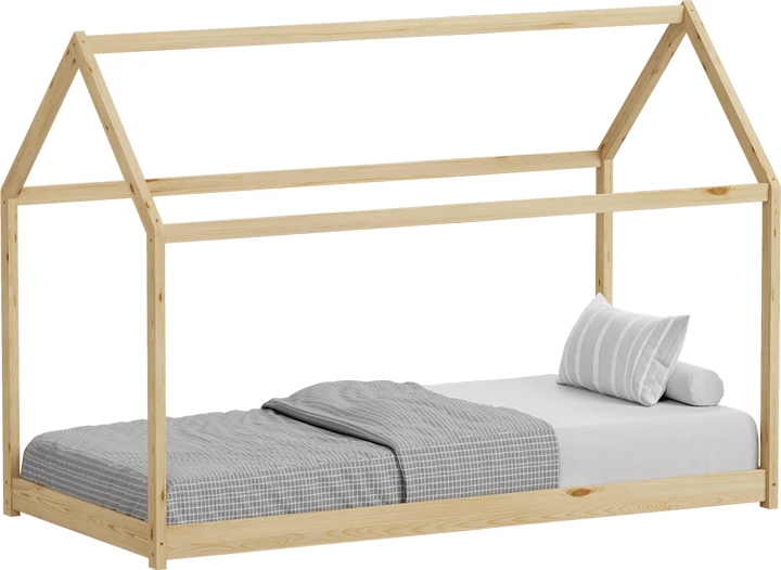 Otroška postelja Montessori Nino, iz bora, naravna barva, 90x190 cm