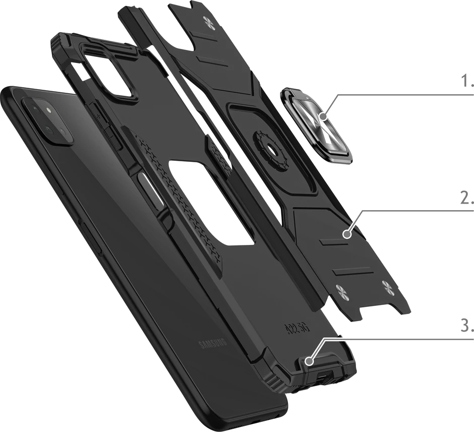 Zaščitni ovitek z držalom Wozinsky Ring Armor za Samsung Galaxy A22 4G, moder