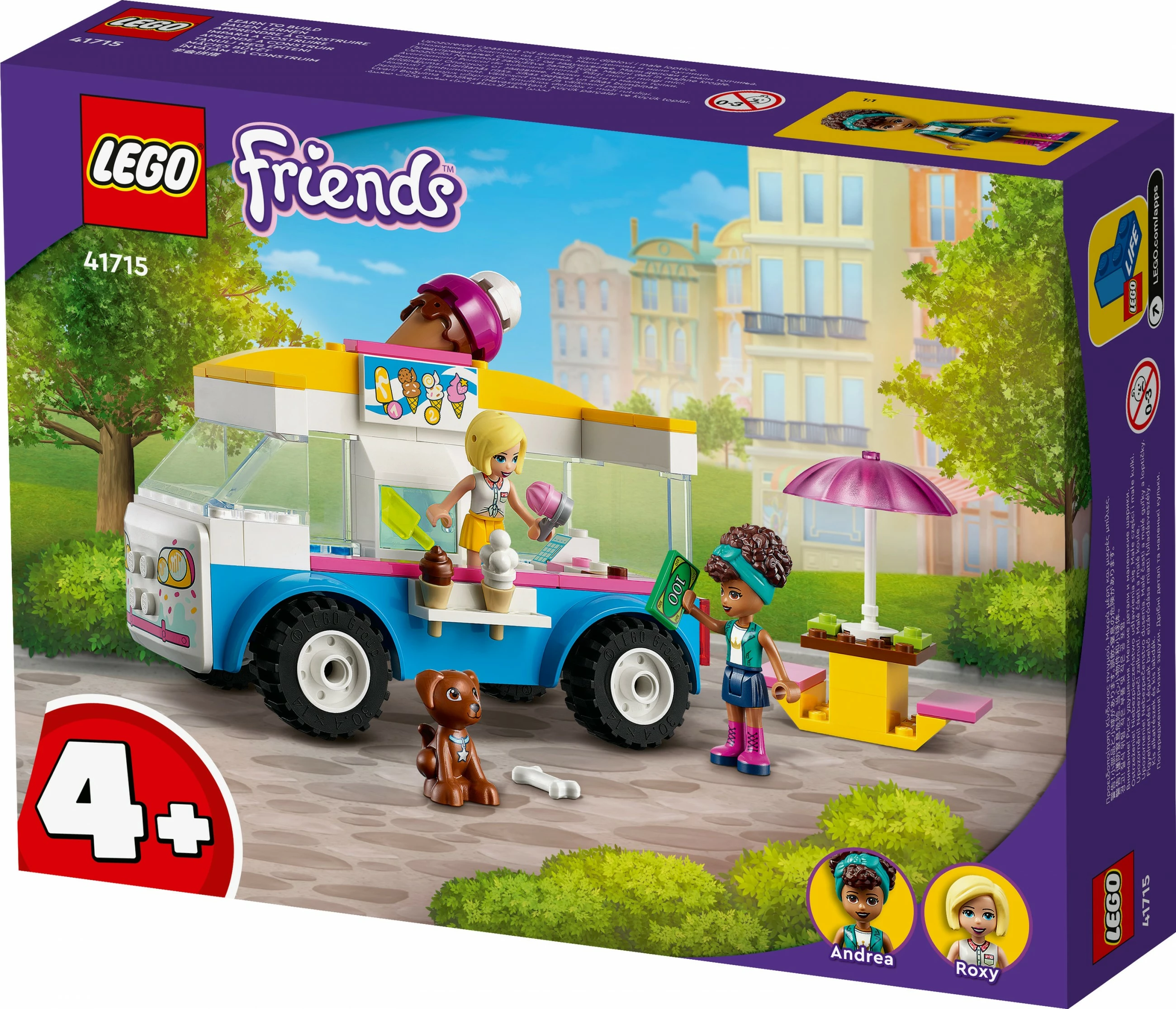 Set za sestavljanje z avtodomom za sladoled LEGO Friends 41715, 84 kosi, večbarven