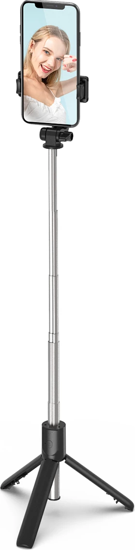 Selfie palica s trikotnikom Hurtel WRY1S, za telefon, 67 cm, črna