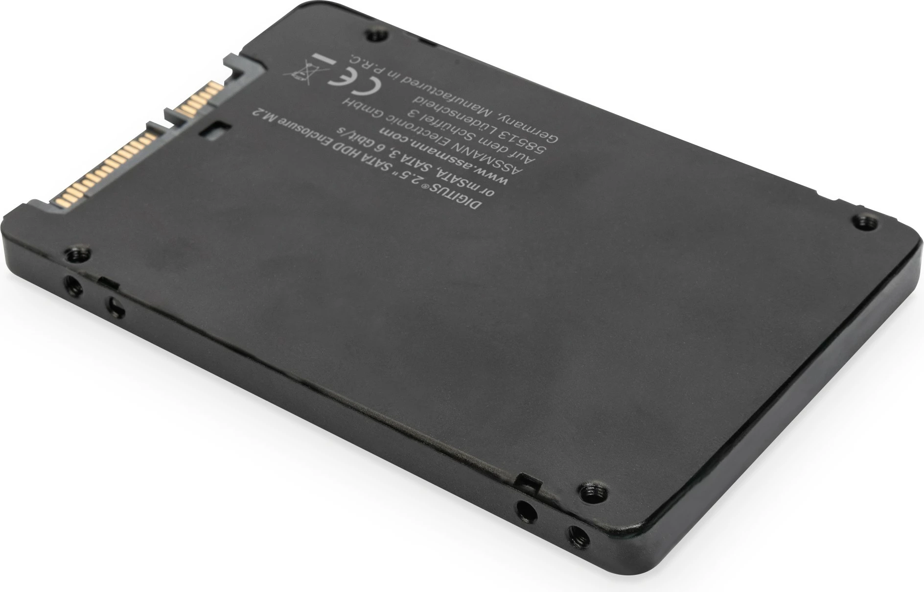 Zunanj ohišje 2,5" SATA za SSD/HDD, podpira M.2 ali mSATA, 6 Gbit/s, črno - Digitus