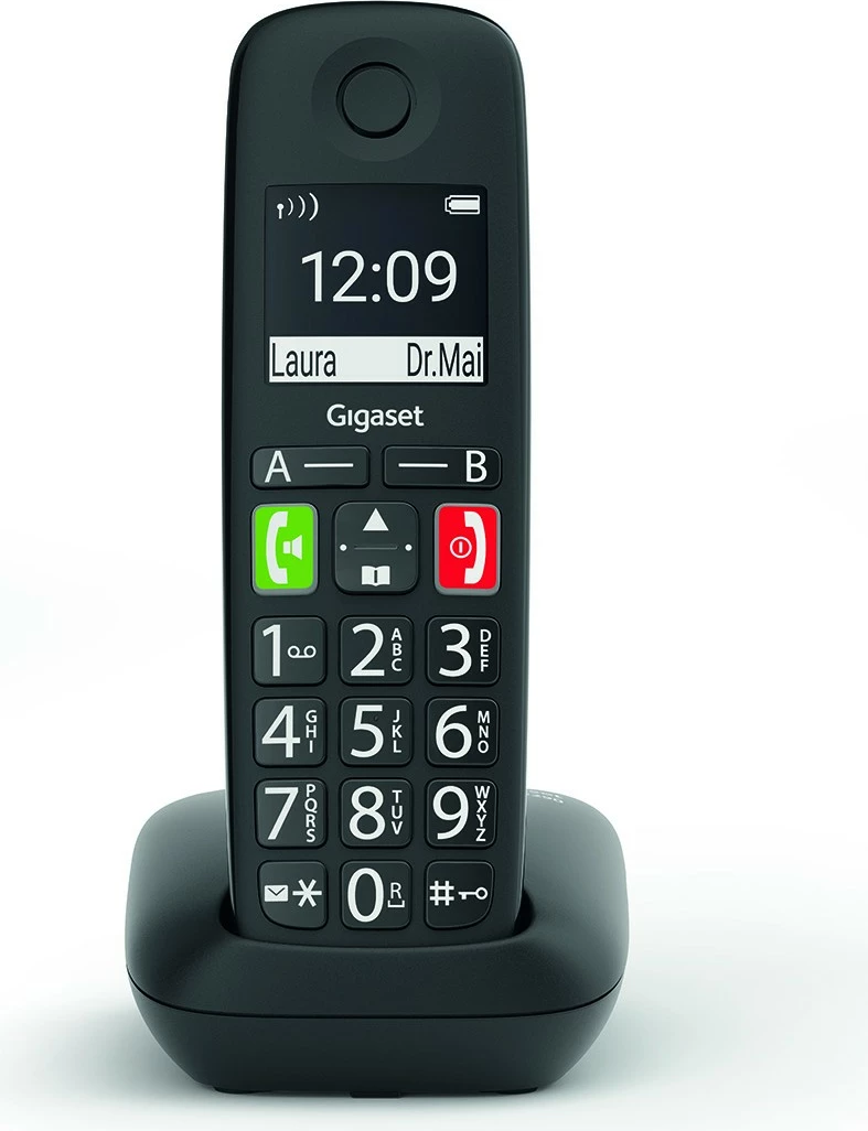 Brezžični telefon Gigaset E290, črn