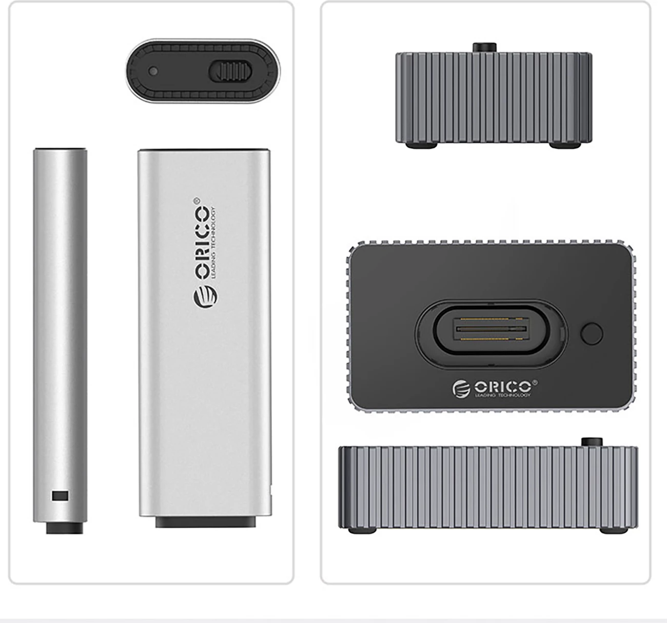 Docking postaja za SSD M.2 NVMe/SATA, Orico IT18C3, 8TB, USB-C, siva