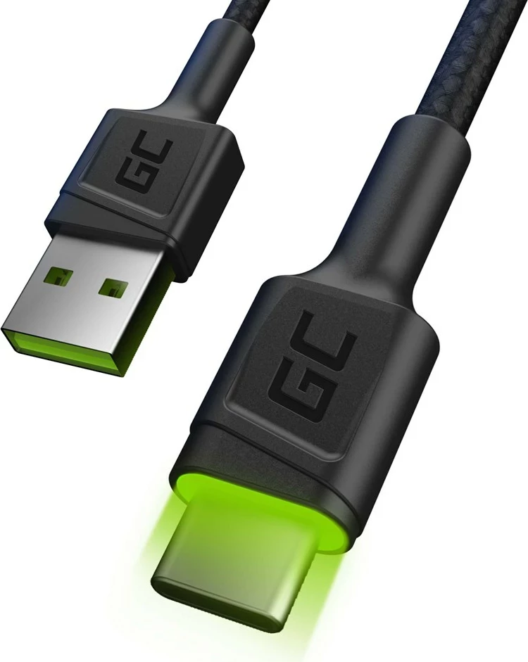 USB kabel, Green Cell KABGC06, 1,2 m, USB A na USB C, črn