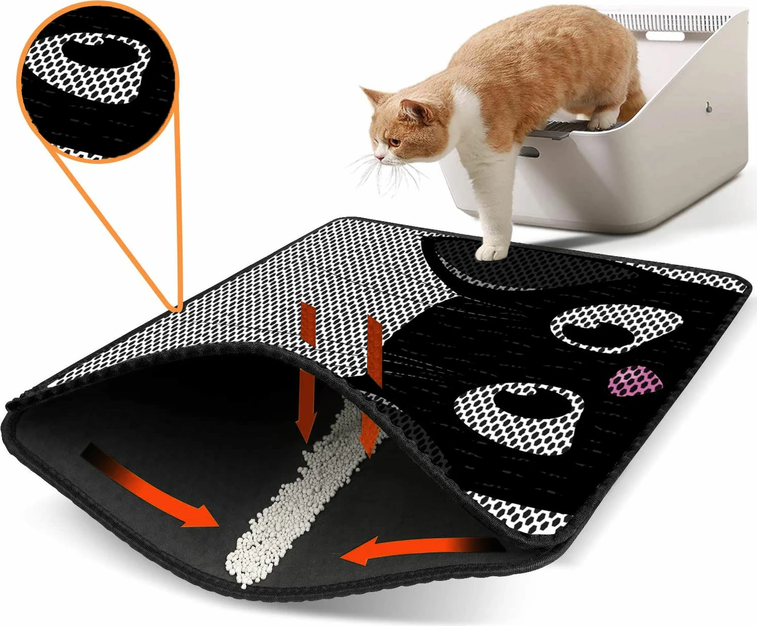 Preproga za mačji pesek, večbarvna, Paws & Whiskers Nrszn0146