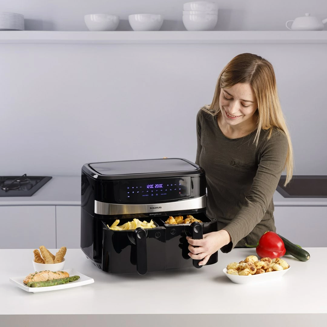 Zračni cvrtnik Taurus Air Fry Digital Duo, 9 L, 2200 W, črn