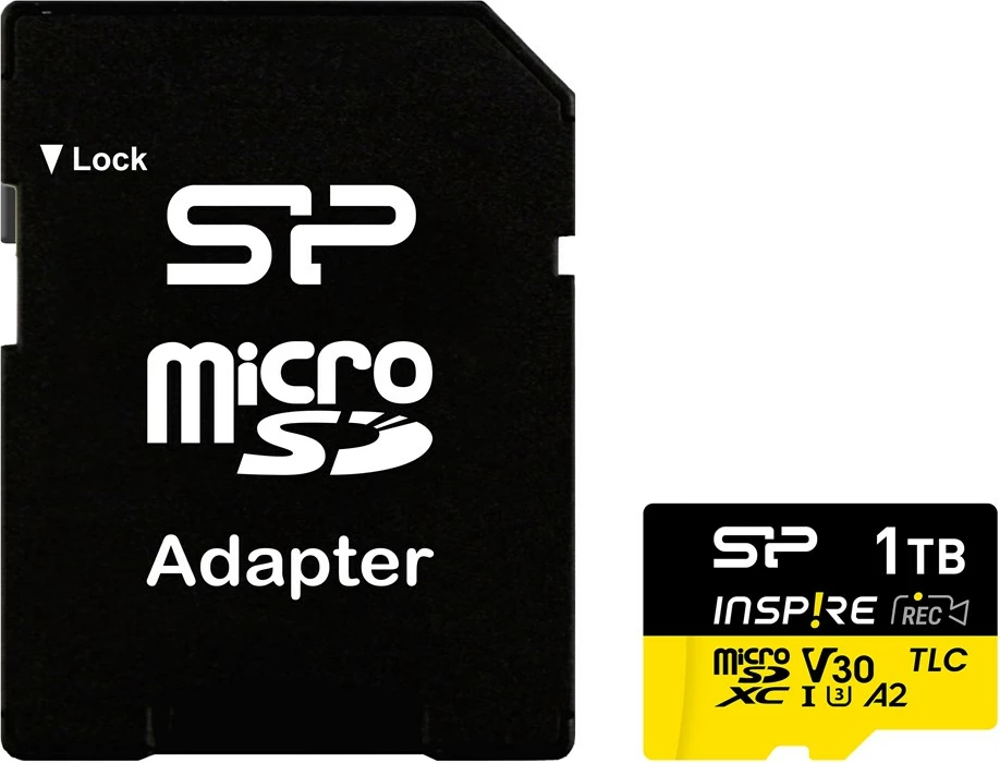 Kartica microSDXC 512 GB Silicon Power Inspire, V30 UHS-I U3 A2, z adapterjem, črna