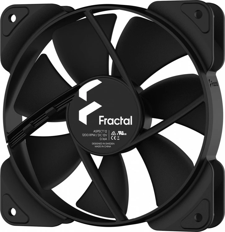 Ventilator računalniškega ohišja Fractal Design Aspect 12 PWM, 120 mm, črn