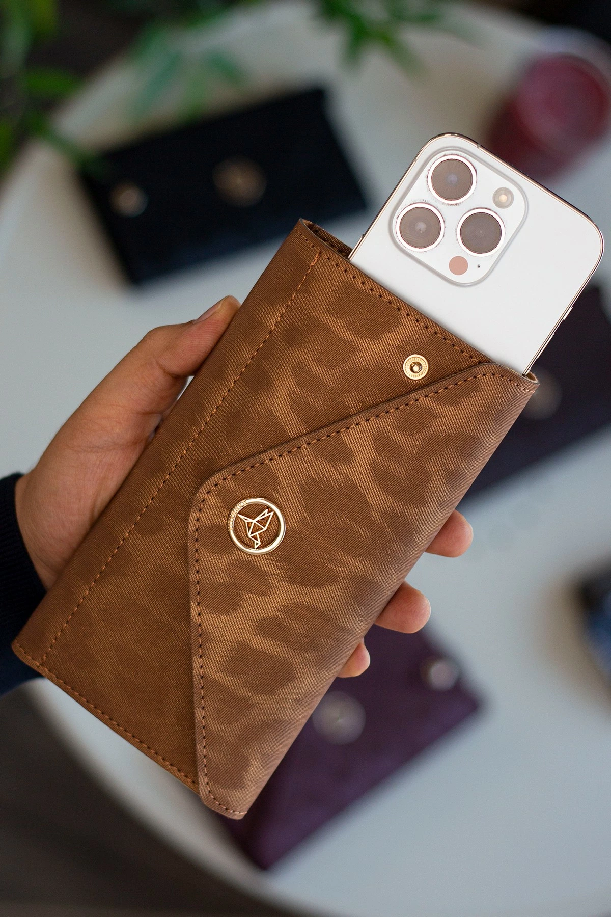 Denarnica za ženske, v stilu kuverte, zlate barve in leopard vzorcem, Zoozie Bags