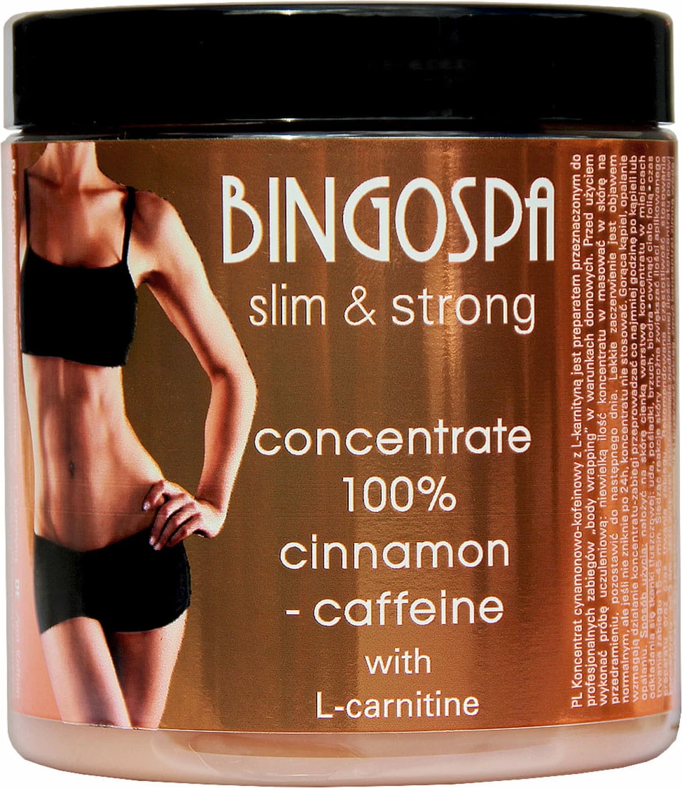 Koncentrat za telo za ženske BingoSpa Slim & Strong 100% Cimet-Kofein z L-karnitinom, 250 g
