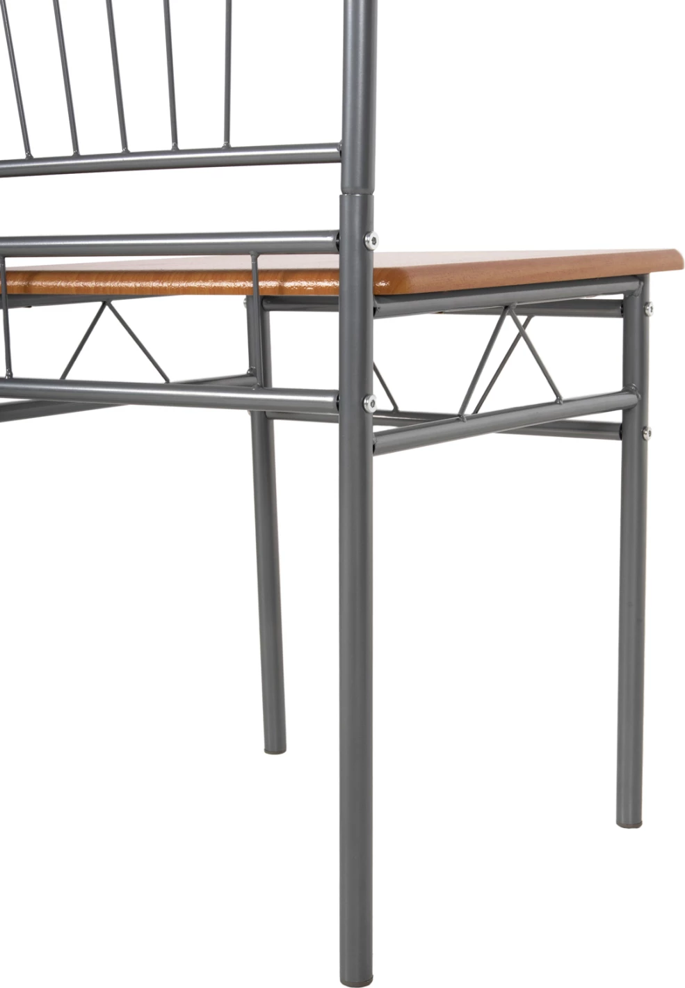 Jedilni set 5 kosov PEARY FH9416.12 srebrna kovina-MDF v barvi sonama 110x60x74Hcm