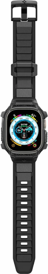 Ovitek za Apple Watch Ultra 49 mm, Spigen Rugged Armor Pro, črn