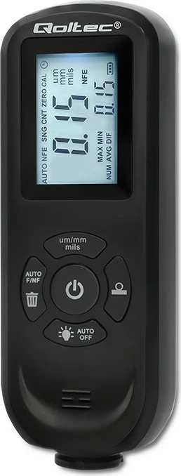 Merilec debeline barve Qoltec 50646, osvetljen LCD, 0–2000 μm, črn