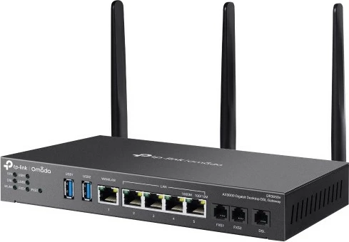 Napreden ruter TP-Link Omada DR3650v AX3000, 4 Gigabit vmesniki, 3 antene, črn