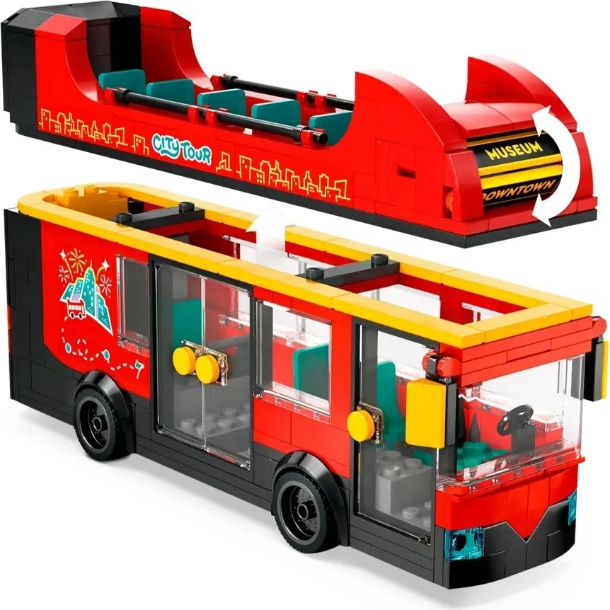 Dvokatni rdeči turistični avtobus LEGO City 60407
