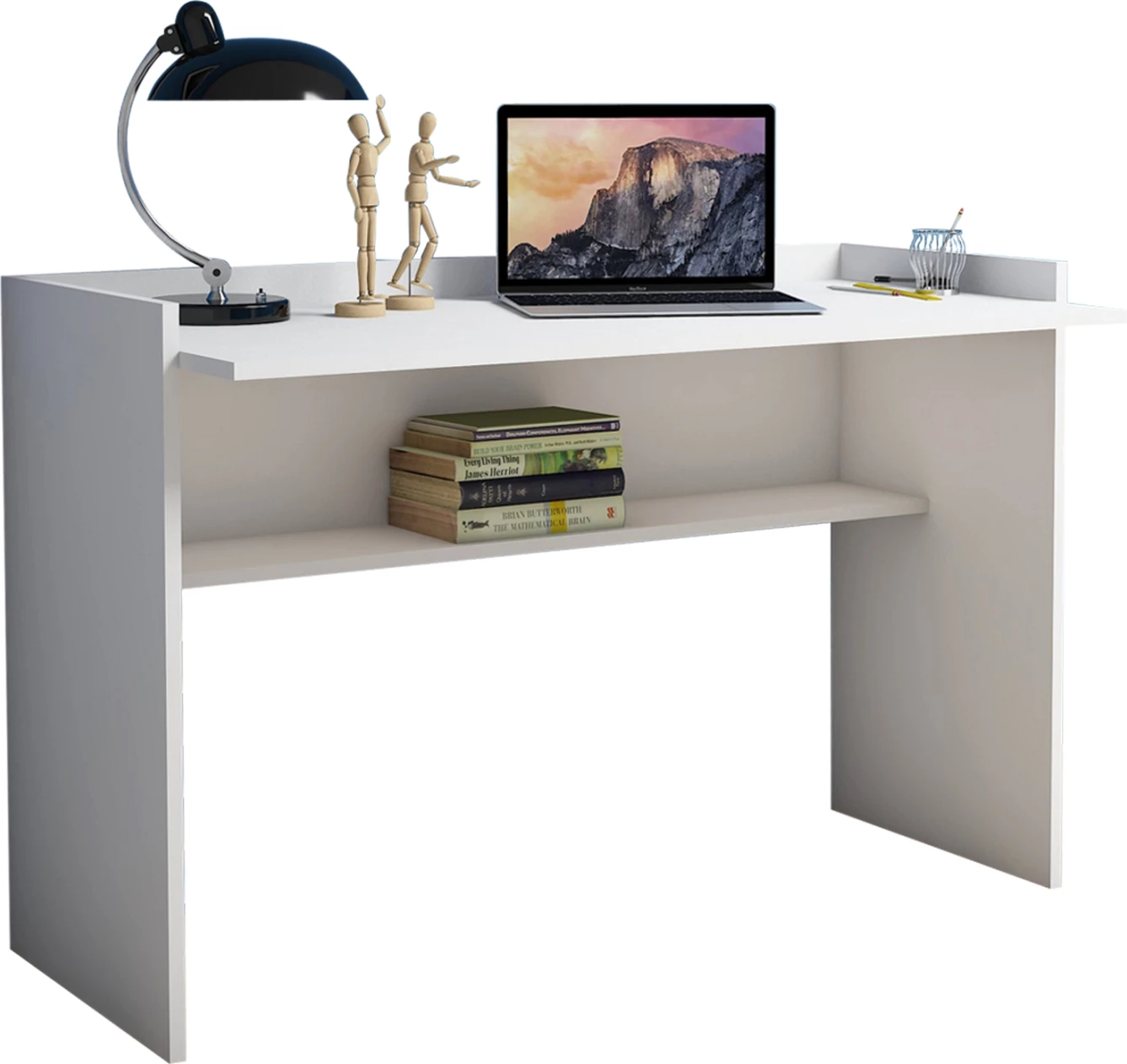 Pisarna miza iz melamina bele barve 118x58x80H cm FH9227.11