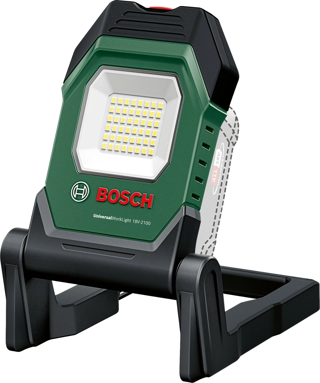 Prenosna delovna svetilka Universal Light 18V-210, Bosch, 1500 mAh, črno-zelena