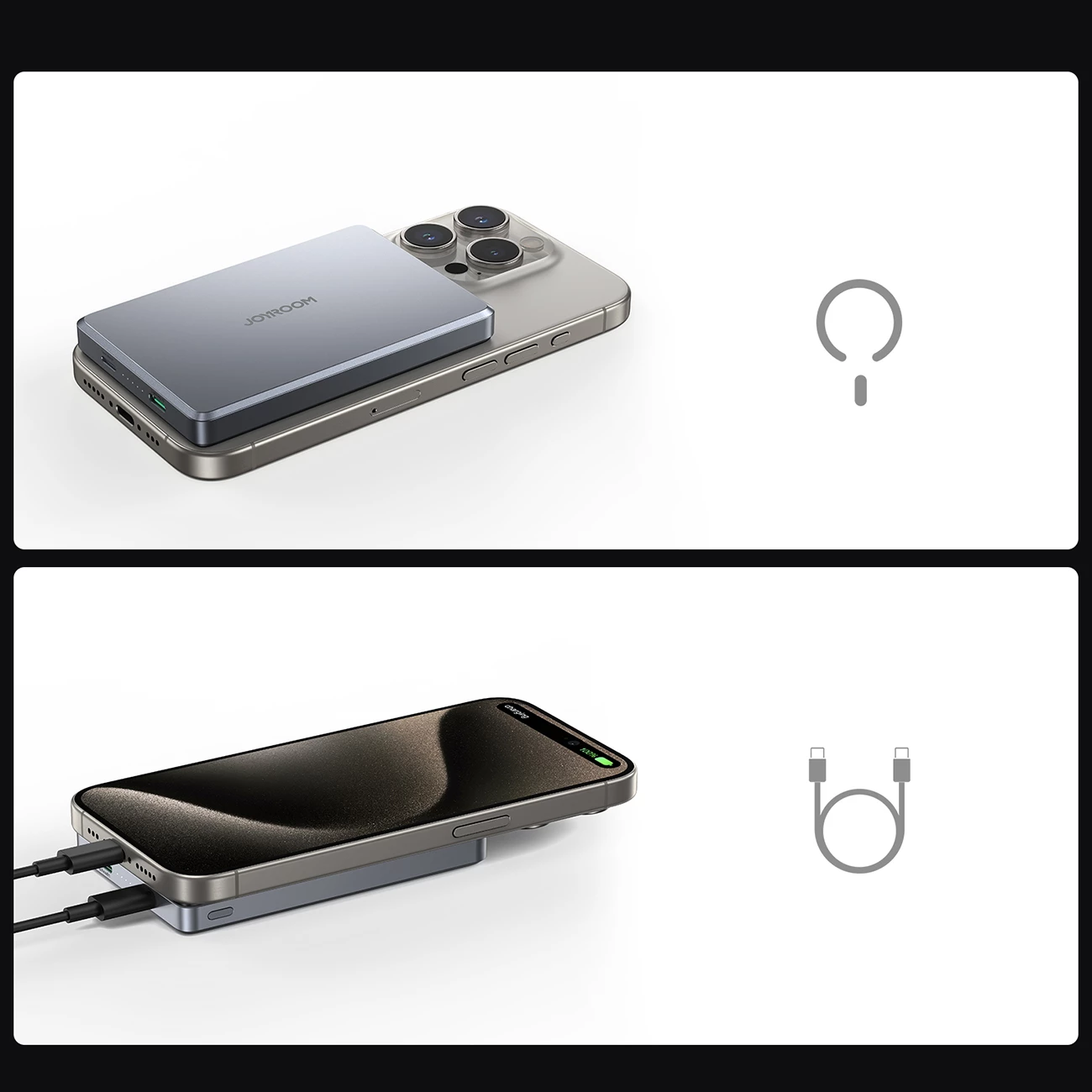 Powerbank 10.000 mAh, ultra tanek, siv Joyroom JR-PBM08 Pro