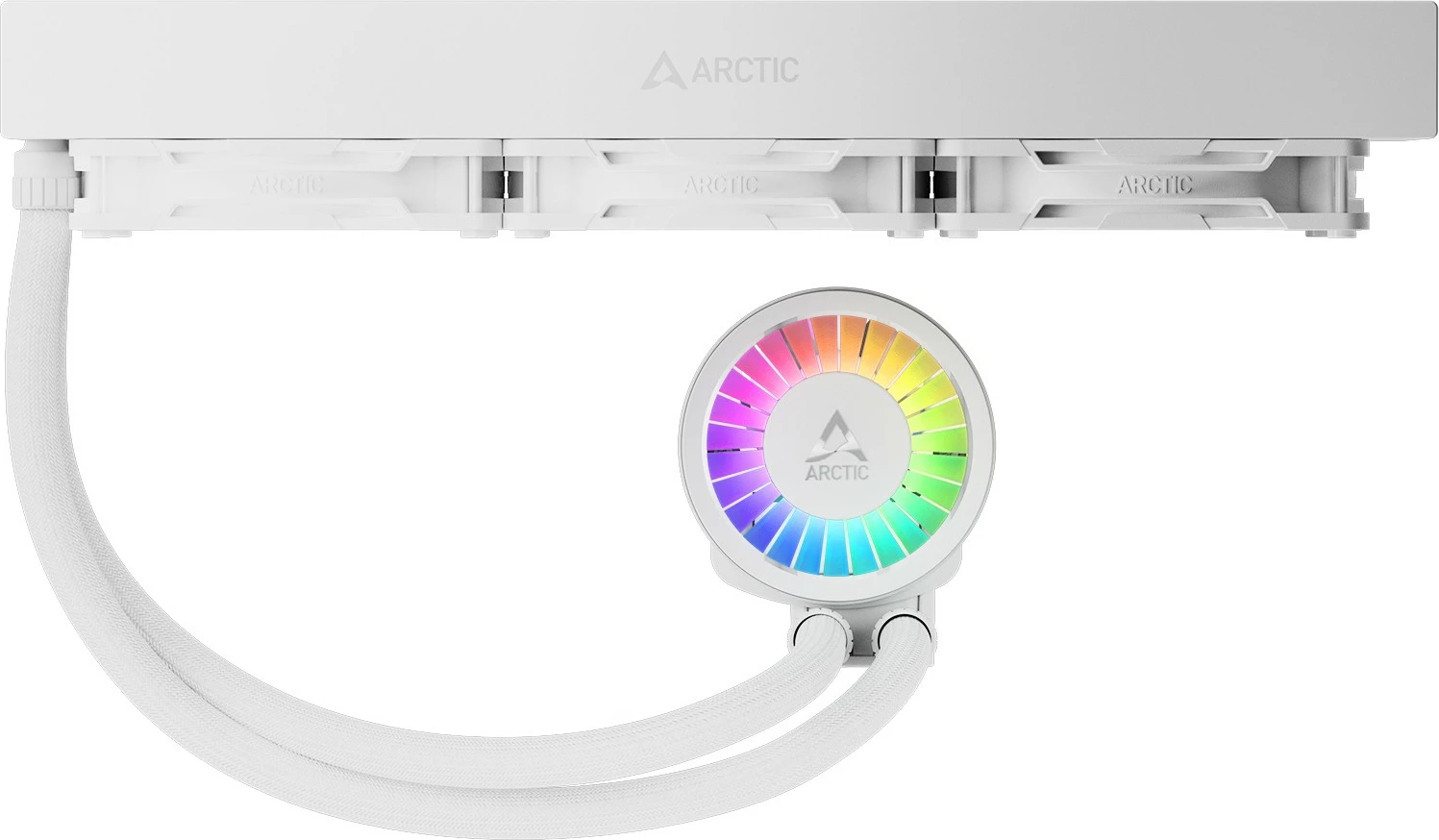 Vodeno hlajenje za procesor ARCTIC Liquid Freezer III Pro 360 A-RGB, 3 ventilatorji 12 cm, belo